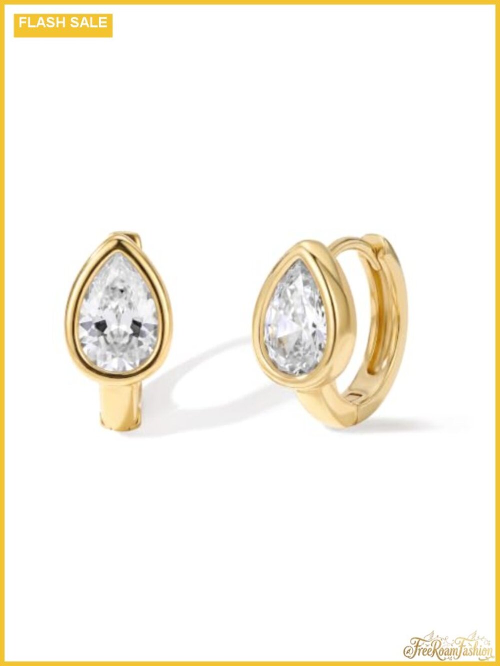 14K Gold & Silver Plated Chunky Huggie Hoop Earrings for Women, Hypoallergenic